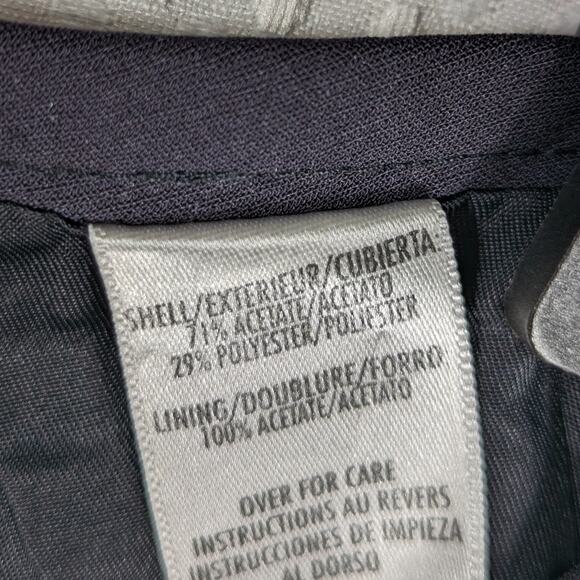 Petite Sophisticate Pants 2P Womens Navy Blue Wide Leg Dress Lined Acetate - Picture 4 of 4